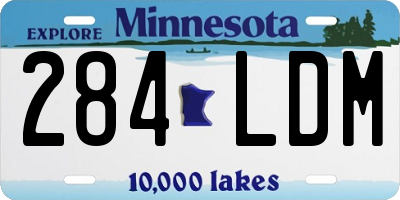 MN license plate 284LDM