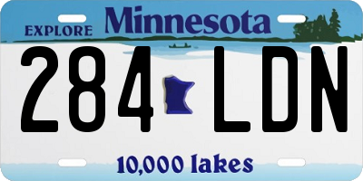 MN license plate 284LDN