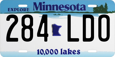 MN license plate 284LDO