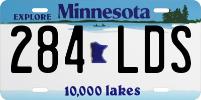 MN license plate 284LDS