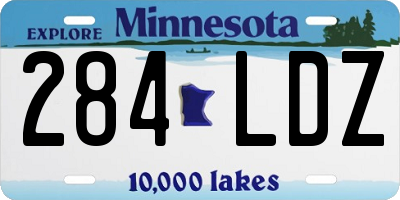 MN license plate 284LDZ