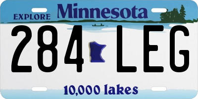 MN license plate 284LEG