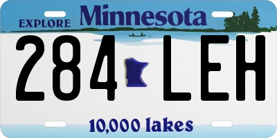 MN license plate 284LEH