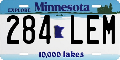 MN license plate 284LEM