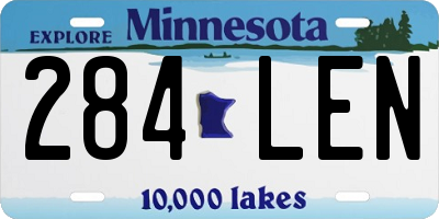 MN license plate 284LEN