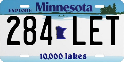 MN license plate 284LET