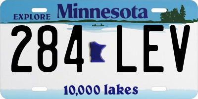 MN license plate 284LEV