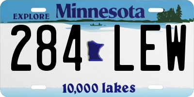 MN license plate 284LEW
