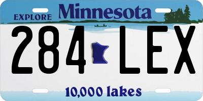 MN license plate 284LEX