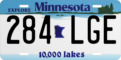 MN license plate 284LGE