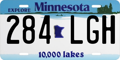 MN license plate 284LGH