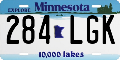 MN license plate 284LGK
