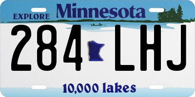 MN license plate 284LHJ