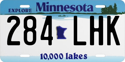 MN license plate 284LHK