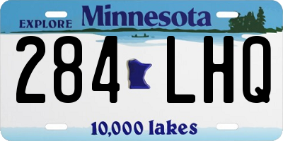 MN license plate 284LHQ