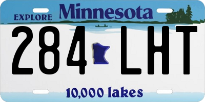 MN license plate 284LHT