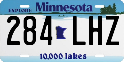 MN license plate 284LHZ