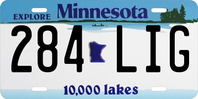 MN license plate 284LIG