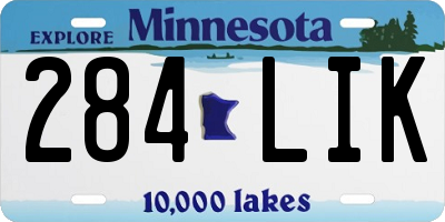 MN license plate 284LIK