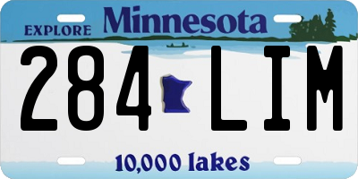 MN license plate 284LIM