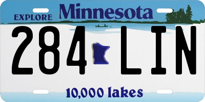 MN license plate 284LIN