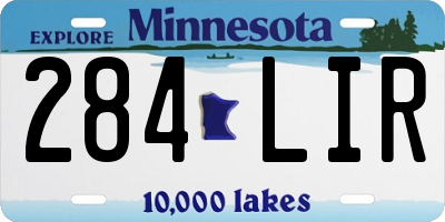 MN license plate 284LIR