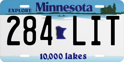 MN license plate 284LIT