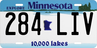 MN license plate 284LIV