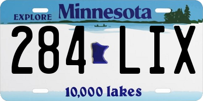 MN license plate 284LIX