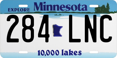 MN license plate 284LNC