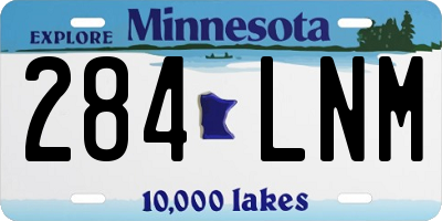 MN license plate 284LNM