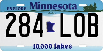 MN license plate 284LOB
