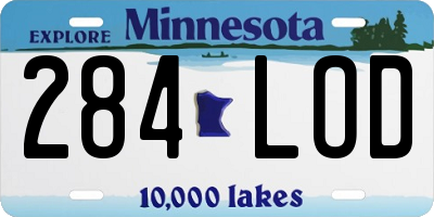 MN license plate 284LOD