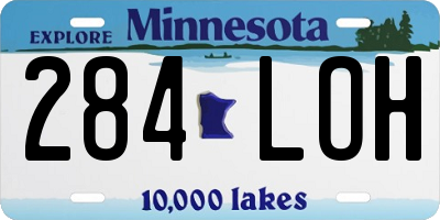 MN license plate 284LOH