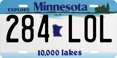 MN license plate 284LOL