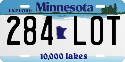MN license plate 284LOT