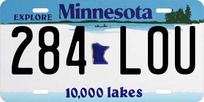 MN license plate 284LOU