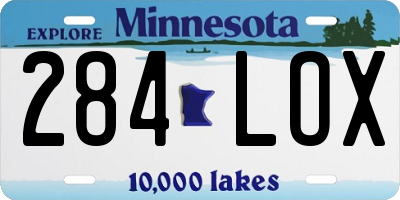 MN license plate 284LOX