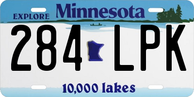 MN license plate 284LPK