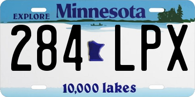 MN license plate 284LPX
