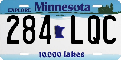 MN license plate 284LQC