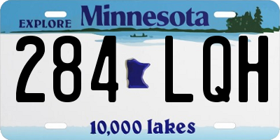 MN license plate 284LQH