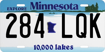 MN license plate 284LQK