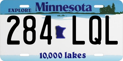 MN license plate 284LQL