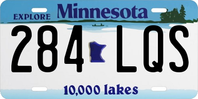 MN license plate 284LQS