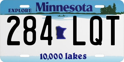 MN license plate 284LQT