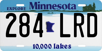 MN license plate 284LRD
