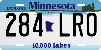 MN license plate 284LRO