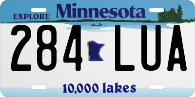 MN license plate 284LUA