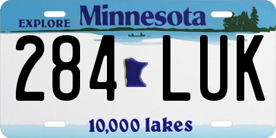 MN license plate 284LUK